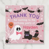 Pink Ghost Halloween Verjaardagsfeest Dank u Bedankjes Labels (Voorkant)