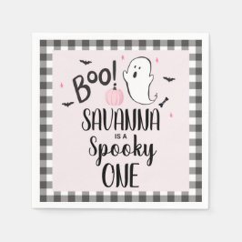 Pink Ghost Halloween Verjaardagsfeestje Papier Servet