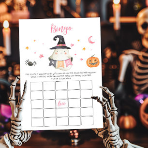 Pink Ghost Little Boo Baby shower Bingo spel