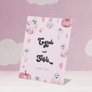 Pink Ghost Little Boo Baby shower Kaarten Cadeaubo Reclamebord Met Voetstuk