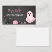 Pink Ghost Little Boo Baby shower Luier Raffle Informatiekaartje (Voorkant / Achterkant)