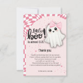 Pink Ghost Little Boo is bijna het gevolg van Baby Bedankkaart (Voorkant)