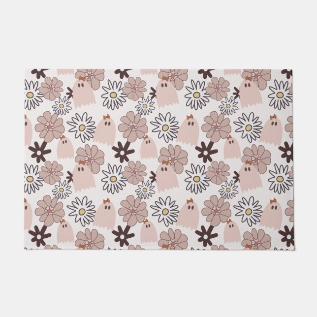 Pink Ghost Pattern Deurmat (Voorkant)
