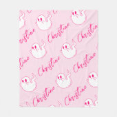Pink Ghost Schattige Fleece Deken (Voorkant)