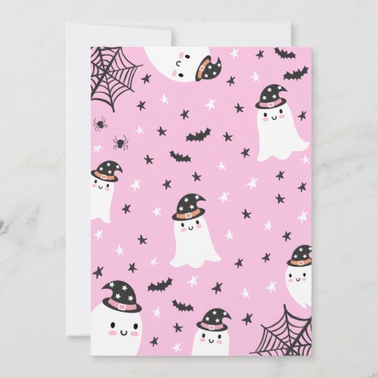 Pink Ghost Spooktacular Halloween Verjaardag Kaart (Achterkant)