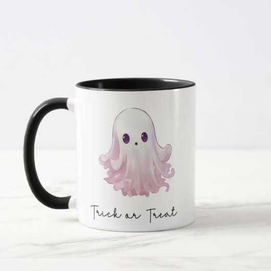 Pink Ghost Trick or treat Halloween Mok (Links)