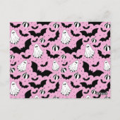 Pink ghosts, bats and pumpkins briefkaart (Achterkant)