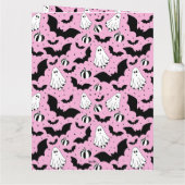 Pink ghosts, bats and pumpkins kaart (Achterkant)