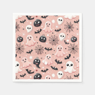 Pink Ghosts & Halloween Naadloos Patroon Servet