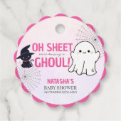 Pink Ghoul Halloween Girl Baby shower Bedankjes Labels (Voorkant)