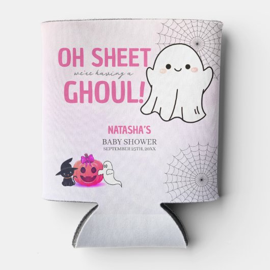 Pink Ghoul Halloween Girl Baby shower Blikjeskoeler (Voorkant)