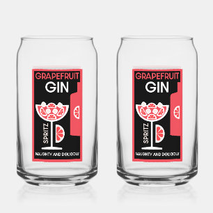 Pink Gin Blikvorm Glas