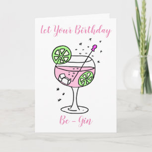 Pink Gin Happy Birthday Kaart