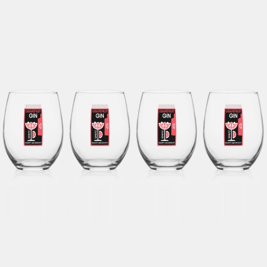 Pink Gin Wijnglas Zonder Voet (Voorkant)