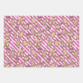 Pink Gingerbread Cookie Kitten & Pup Winter Baby Inpakpapier Vel (Voorkant)