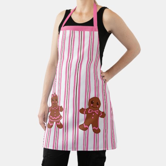 Pink Gingerbread Cookies Baking Apron Schort (Insitu)
