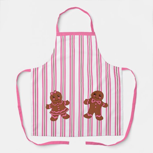 Pink Gingerbread Cookies Baking Apron Schort (Voorkant)