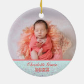 Pink Gingerbread House Baby's Eerste Kerstmis Keramisch Ornament (Achterkant)