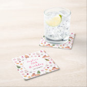 Pink Gingerbread House Birthday Party Kartonnen Onderzetters (Insitu)