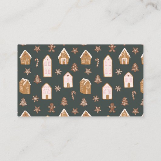 Pink Gingerbread House Diaper Raffle Ticket  Informatiekaartje (Achterkant)