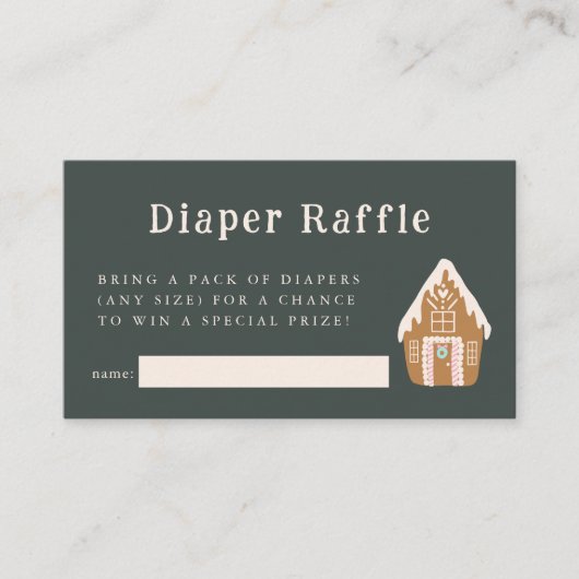Pink Gingerbread House Diaper Raffle Ticket  Informatiekaartje (Voorkant)