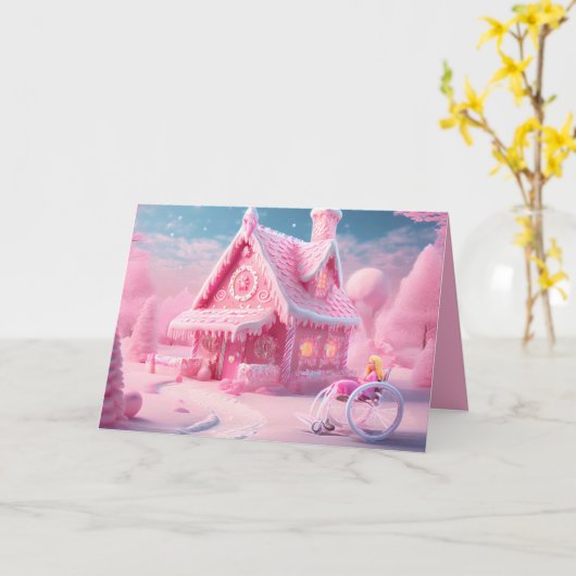 Pink Gingerbread World  Kaart (Gele Bloem)