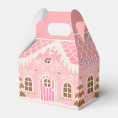 Pink Gingerbrood House Bedankdoosjes (Voorkant Zijde)