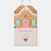 Pink Gingerbrood House Decorting Party Cadeaulabel (Voorkant)