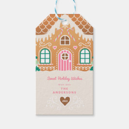 Pink Gingerbrood House Decorting Party Cadeaulabel