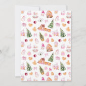 Pink Gingerbrood House Decorting Party Kaart (Achterkant)