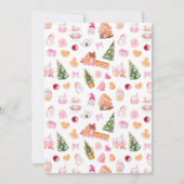 Pink Gingerbrood House Decorting Party Kaart (Achterkant)