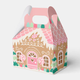 Pink Gingerbrood House Favor Box Bedankdoosjes