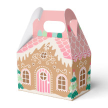 Pink Gingerbrood House Favor Box