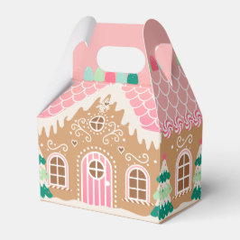 Pink Gingerbrood House Favor Box Bedankdoosjes