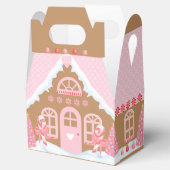 Pink Gingerbrood House Favor Box Bedankdoosjes (Geopend)