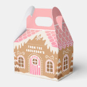 Pink Gingerbrood House Favor Box Bedankdoosjes (Achterkant)