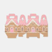 Pink Gingerbrood House Favor Box Bedankdoosjes (Uitgevouwen)