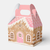 Pink Gingerbrood House Favor Box Bedankdoosjes (Voorkant Zijde)