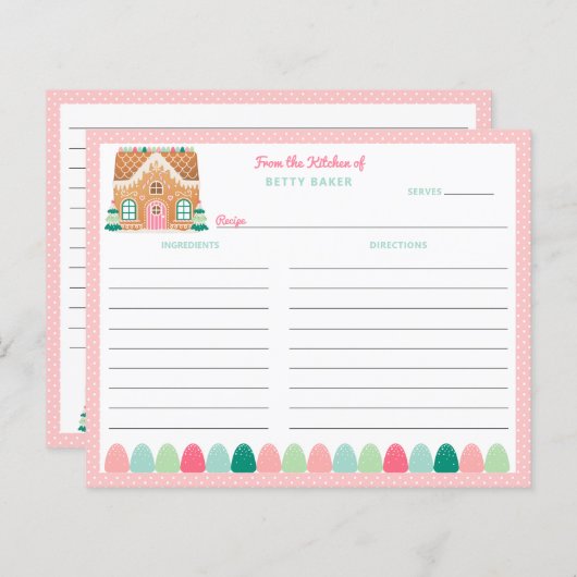 Pink Gingerbrood House | Vakantiegeld — Kaart (Voorkant / Achterkant)