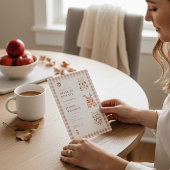 Pink Gingham Apple Baby shower Kaart