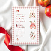 Pink Gingham Apple Baby shower Kaart