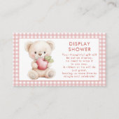 Pink Gingham Apple van Eye Beer Display Baby showe Informatiekaartje (Voorkant)