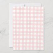 Pink Gingham Apple verjaardagsuitnodiging Bedankkaart (Achterkant)