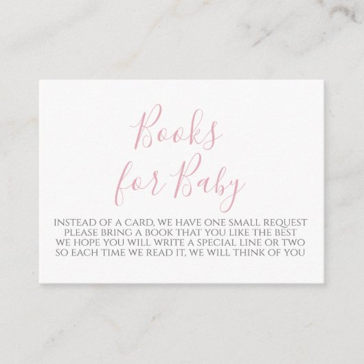 Pink Gingham Baby shower Boek Aanvraag Kaart (Voorkant)