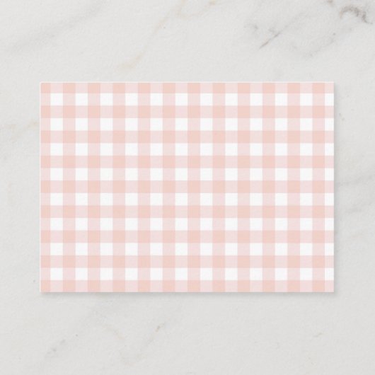 Pink Gingham Baby shower Luier Raffle Ticket Informatiekaartje (Achterkant)