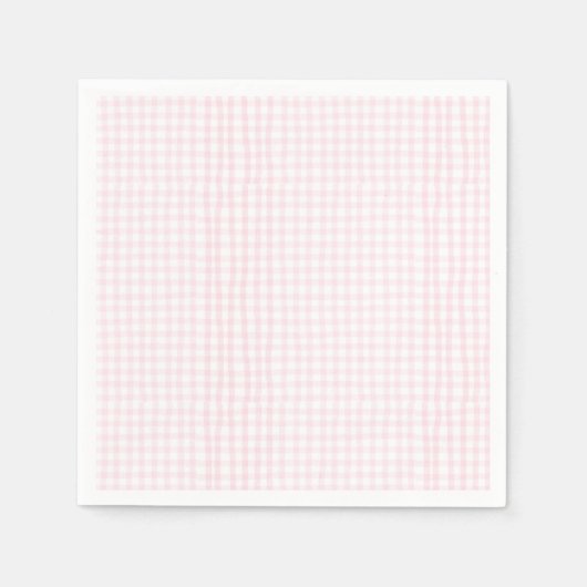 Pink Gingham Baby Shower Servet (Voorkant)