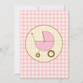 Pink Gingham Baby shower Uitnodiging (Voorkant)