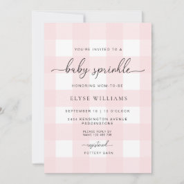 Pink Gingham Baby Sprinkle Kaart