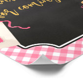 Pink Gingham BBQ Baby shower Bedankt voor uw komst Poster (Hoek)