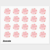 Pink Gingham Berry eerste verjaardagsfeestje Ronde Sticker (Vel)